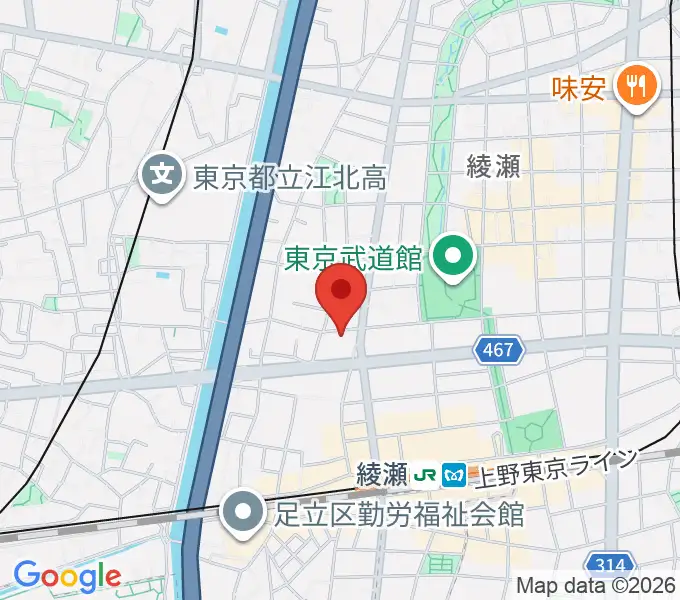 エンジェルスタジオ音楽教室の地図