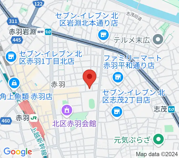 スタジオウイングの地図