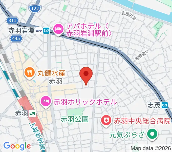 スタジオウイングの地図