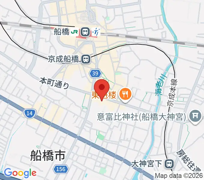 スタジオパックス船橋店の地図