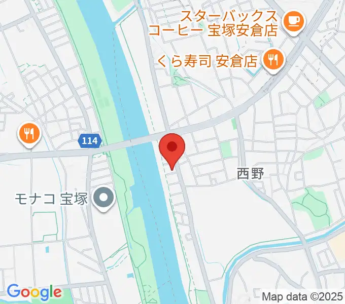 どうもと音楽教室の地図