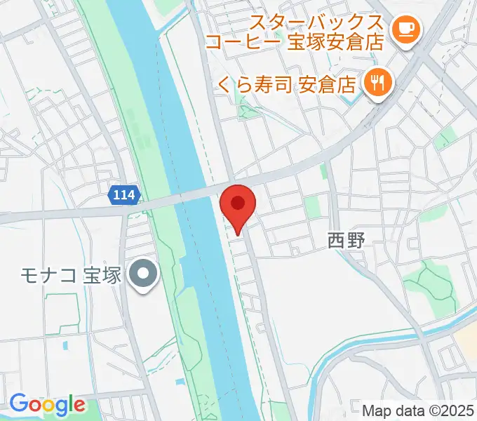 どうもと音楽教室の地図