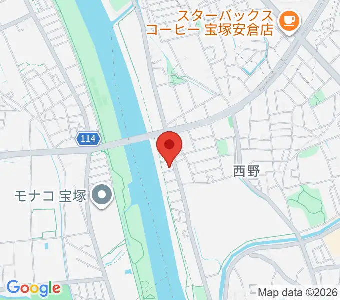 どうもと音楽教室の地図