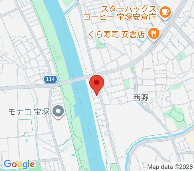 どうもと音楽教室の地図