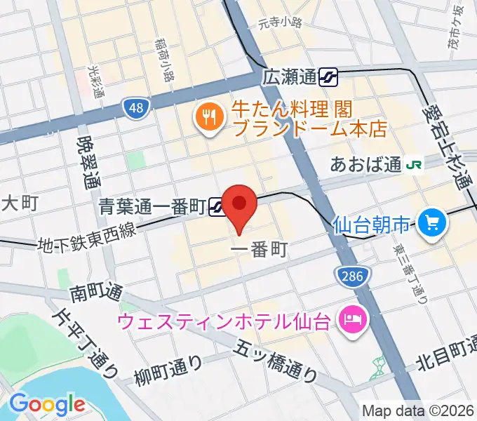 仙台HooKの地図