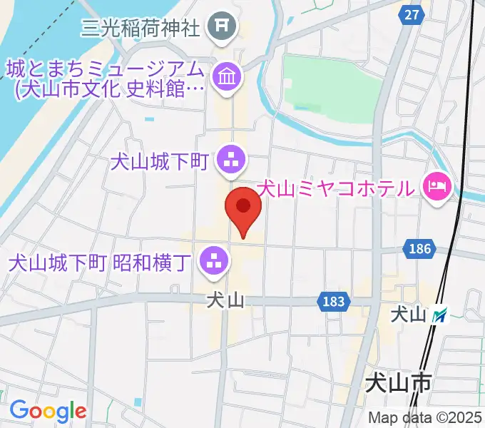 犬山ギター工房の地図