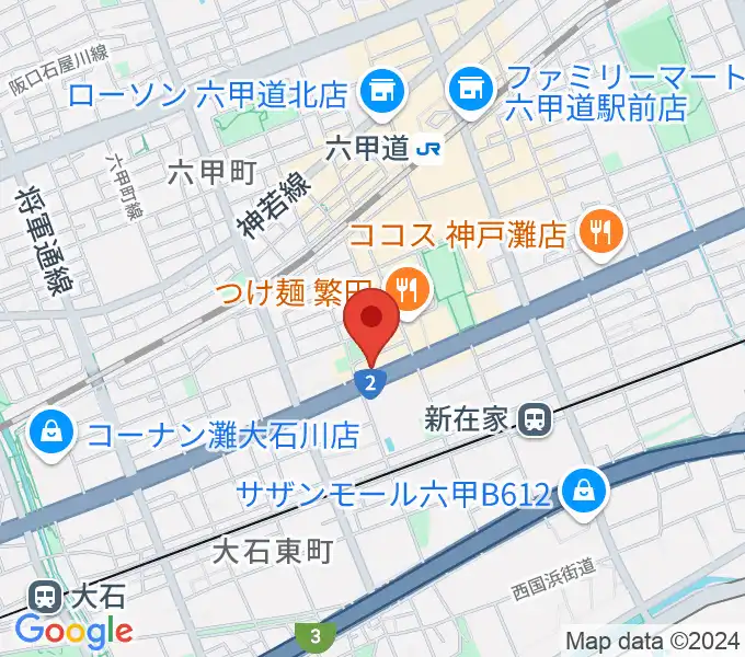 スタジオハイダウェイ六甲道店の地図