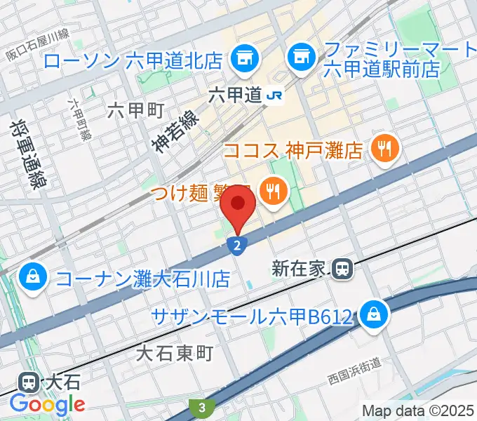 スタジオハイダウェイ六甲道店の地図