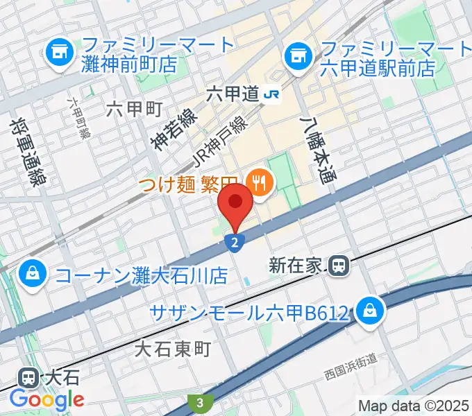 スタジオハイダウェイ六甲道店の地図