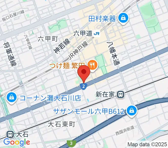 スタジオハイダウェイ六甲道店の地図