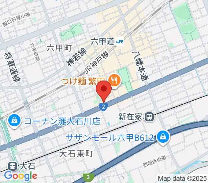 スタジオハイダウェイ六甲道店の地図