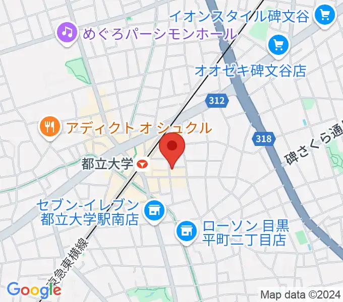 Rinky Dink Studio 都立大の地図