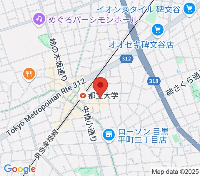 Rinky Dink Studio 都立大の地図