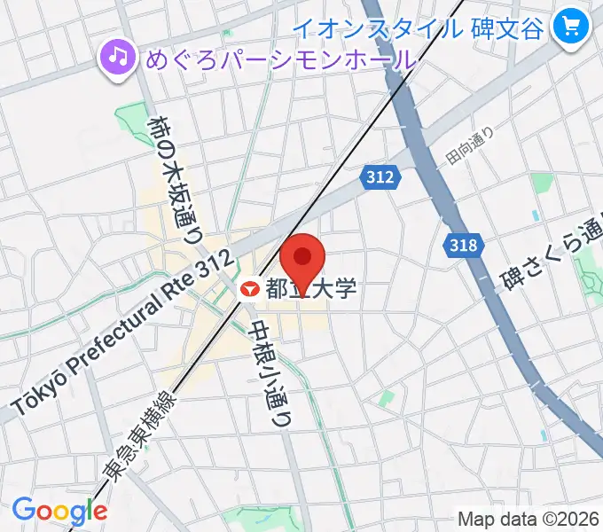 Rinky Dink Studio 都立大の地図