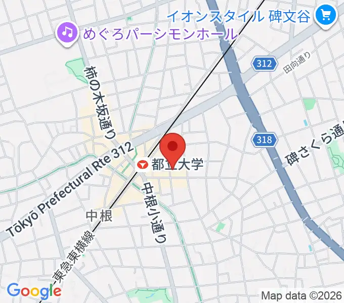 Rinky Dink Studio 都立大の地図