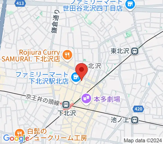 Rinky Dink Studio下北沢1st ERA店の地図