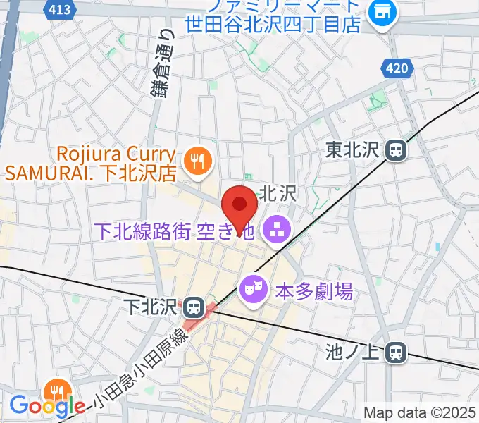 Rinky Dink Studio下北沢1st ERA店の地図