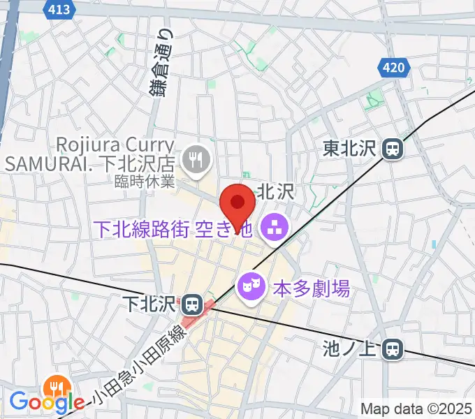 Rinky Dink Studio下北沢1st ERA店の地図