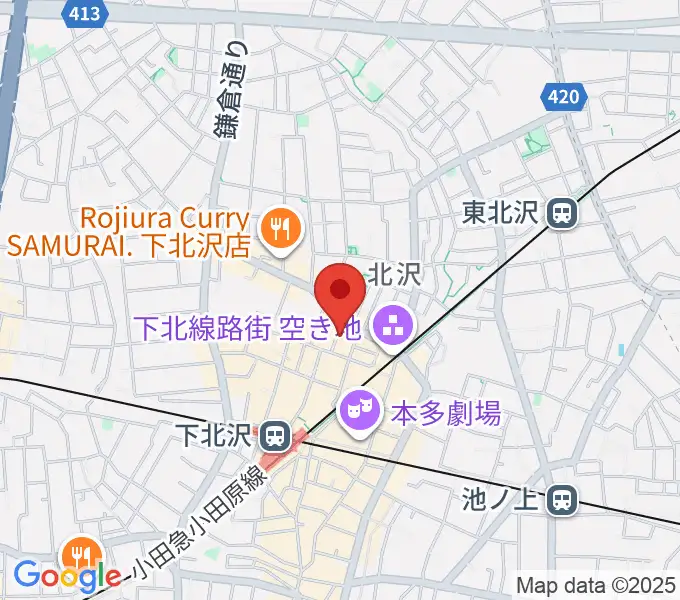 Rinky Dink Studio下北沢1st ERA店の地図