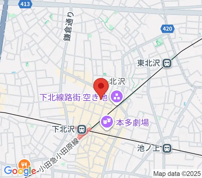 Rinky Dink Studio下北沢1st ERA店の地図