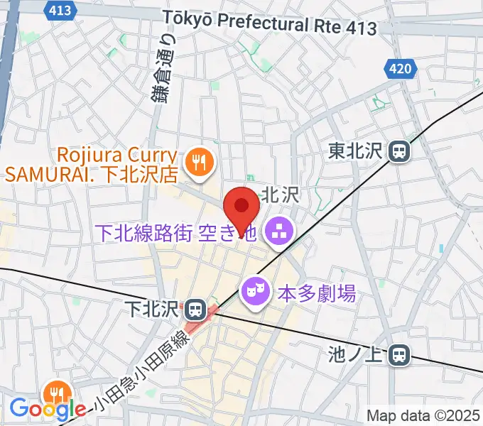 Rinky Dink Studio下北沢1st ERA店の地図
