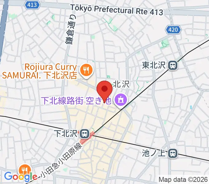 Rinky Dink Studio下北沢1st ERA店の地図