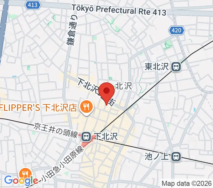 Rinky Dink Studio下北沢1st ERA店の地図