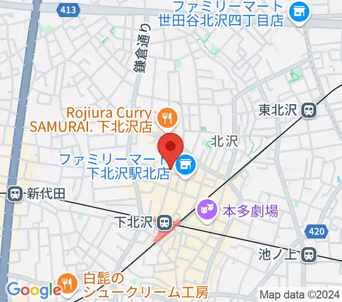 Rinky Dink Studio下北沢2ndの地図