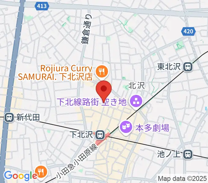 Rinky Dink Studio下北沢2ndの地図