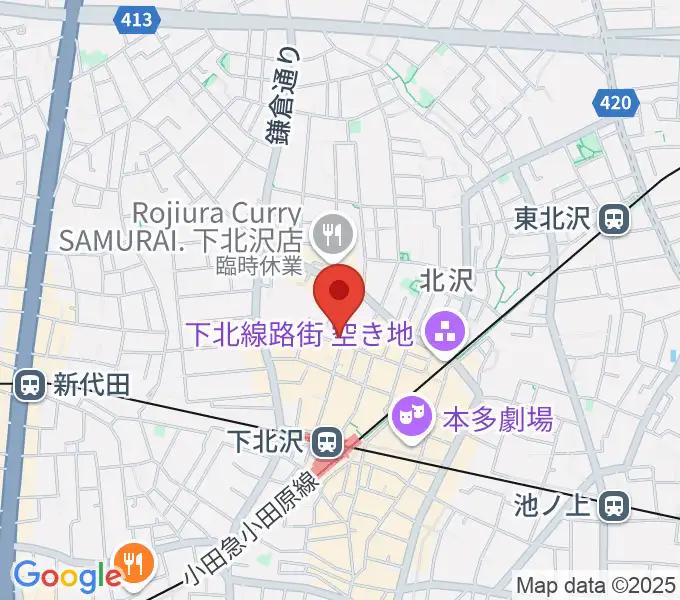 Rinky Dink Studio下北沢2ndの地図