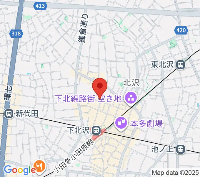 Rinky Dink Studio下北沢2ndの地図