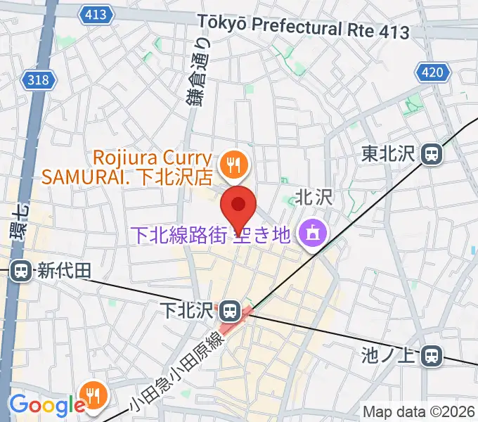 Rinky Dink Studio下北沢2ndの地図