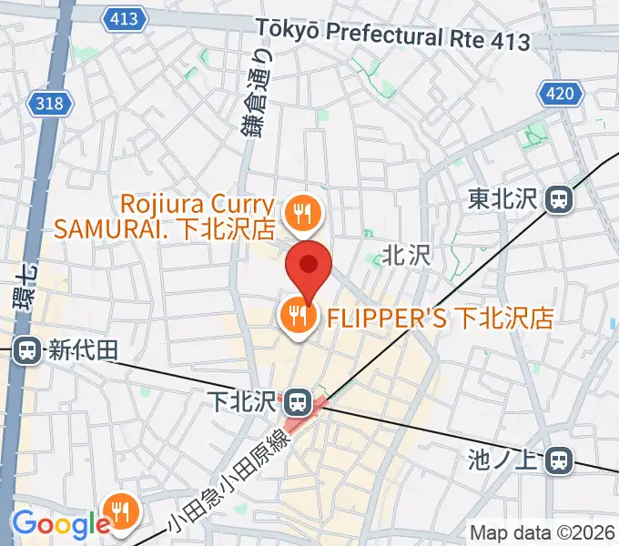 Rinky Dink Studio下北沢2ndの地図