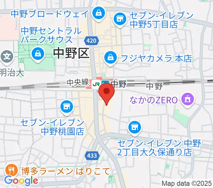 リンキィディンクスタジオ中野の地図