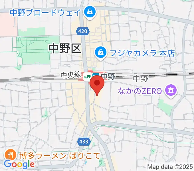 リンキィディンクスタジオ中野の地図