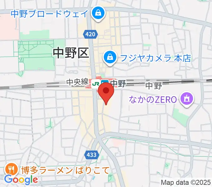 リンキィディンクスタジオ中野の地図