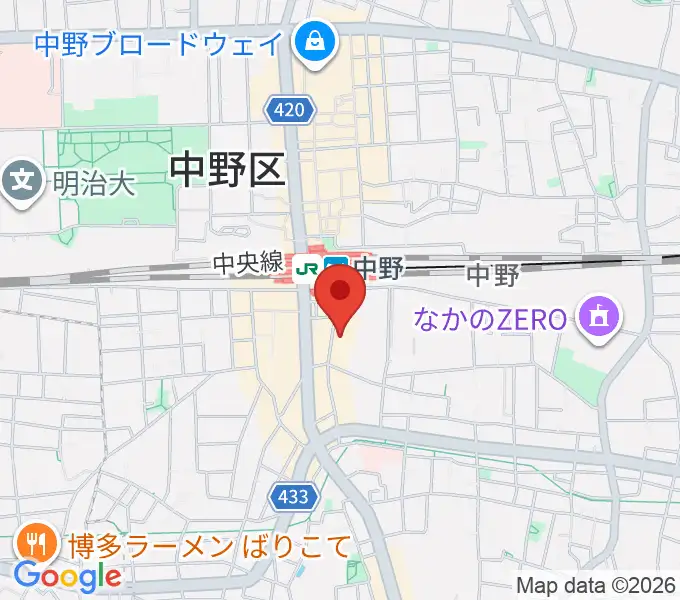 リンキィディンクスタジオ中野の地図