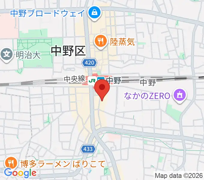 リンキィディンクスタジオ中野の地図