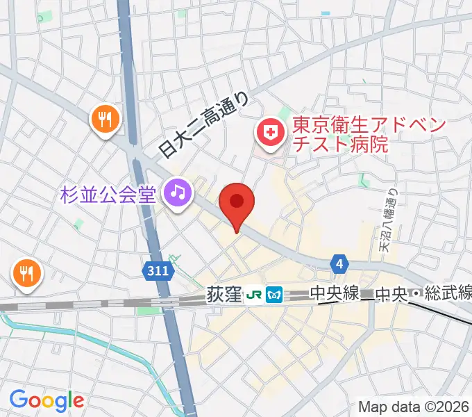 Rinky Dink Studio 荻窪の地図