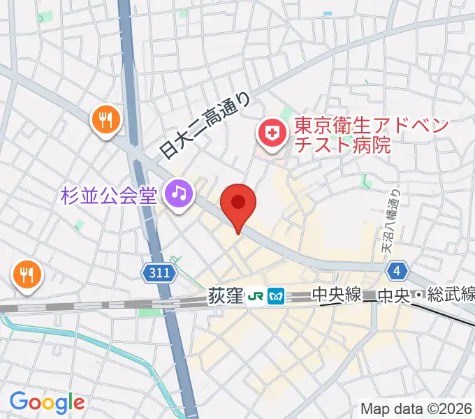 Rinky Dink Studio 荻窪の地図