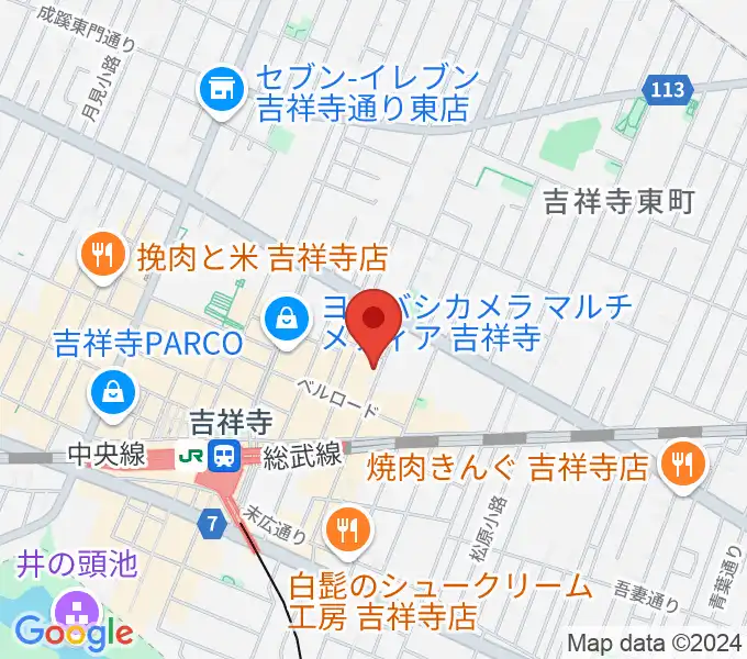 Rinky Dink Studio 吉祥寺WARPの地図