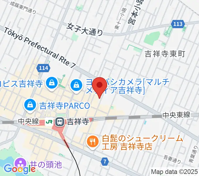 Rinky Dink Studio 吉祥寺WARPの地図