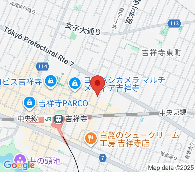 Rinky Dink Studio 吉祥寺WARPの地図