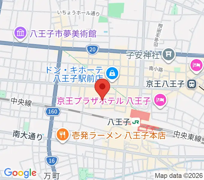 Rinky Dink Studio 八王子 1stの地図