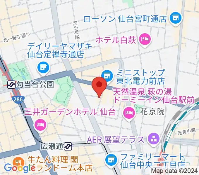 仙台ネオブラザーズの地図