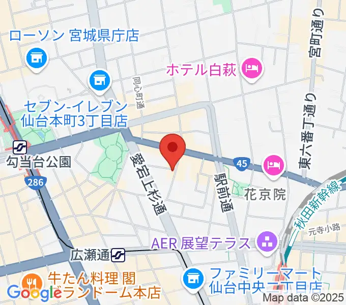 仙台ネオブラザーズの地図