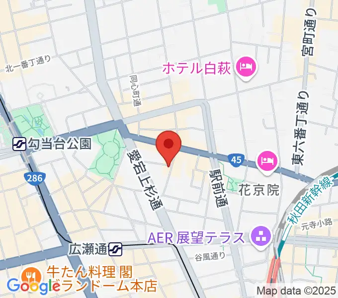 仙台ネオブラザーズの地図