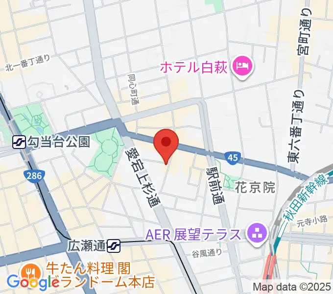 仙台ネオブラザーズの地図