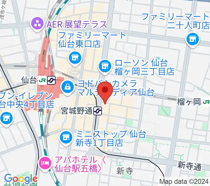 仙台フライングサンの地図