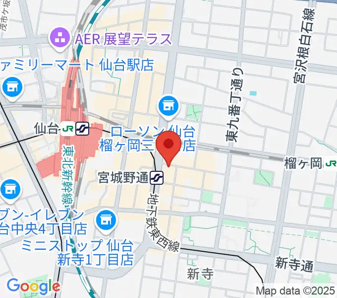 仙台フライングサンの地図